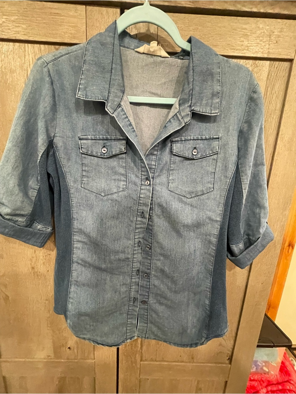 Cavalini Medium Blue Denim Button-Up Shirt